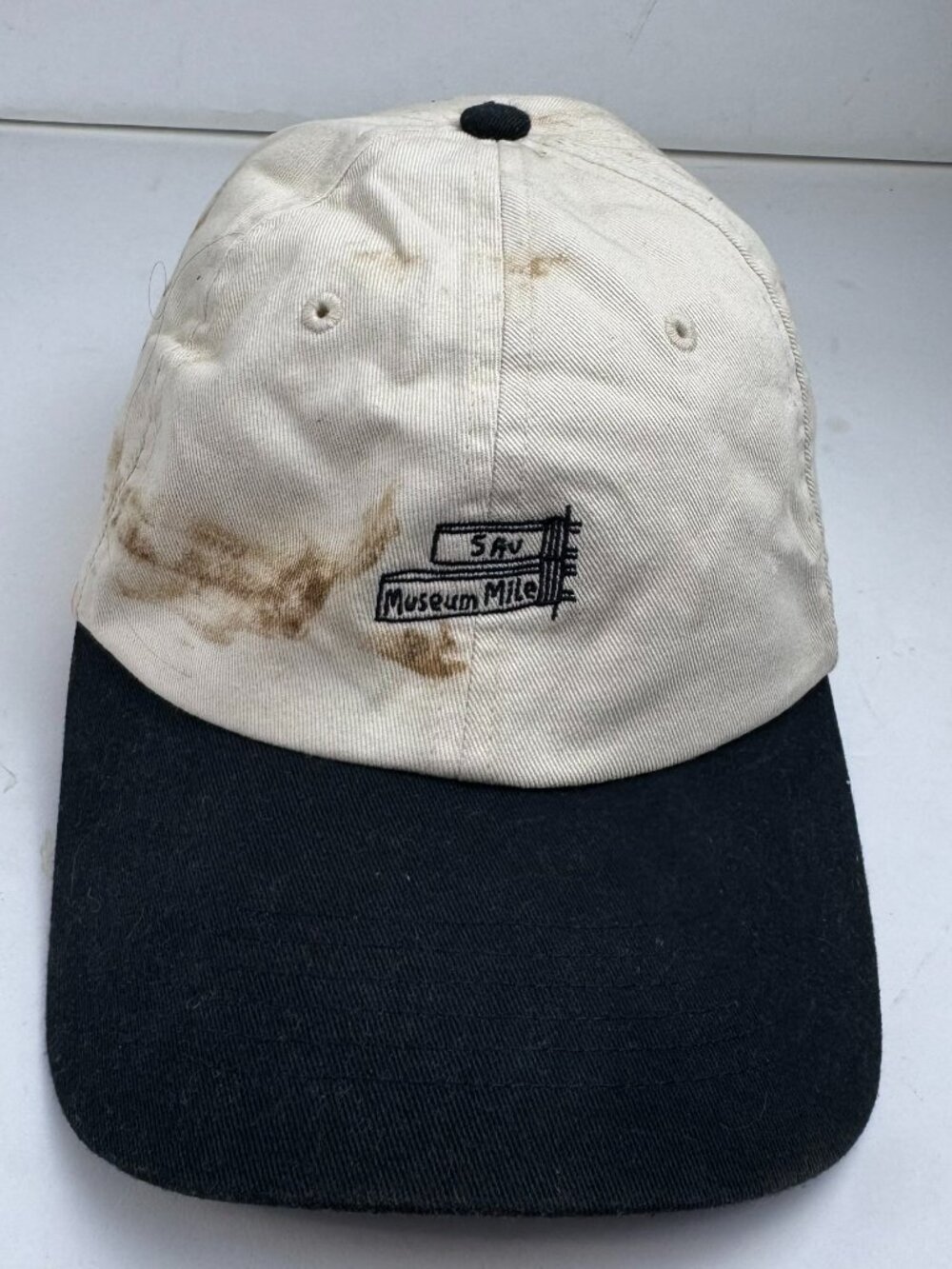 Uniqlo x Jason Polan NYC Museum Mile Baseball Cap Hat 56-62cm OS AS IS Stain